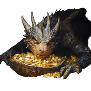 Smaug Protecting Gold Vinyl Car Decal Sticker – Waterproof & UV-Resistant 8"