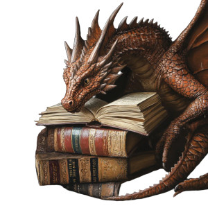 Dragon Hoarding Books Vinyl Car Decal Sticker – Waterproof & UV-Resistant 8"