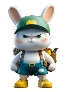 Angry Adventure Rabbit Vinyl Car Decal Sticker – Waterproof & UV-Resistant 8"