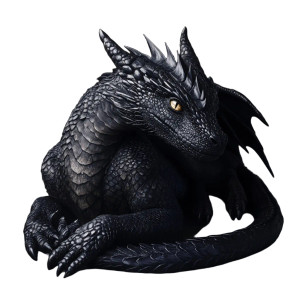 Black Dragon Resting Vinyl Car Decal Sticker – Waterproof & UV-Resistant 8"