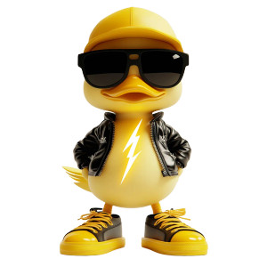 Rock Star Duck Vinyl Car Decal Sticker – Waterproof & UV-Resistant 8"