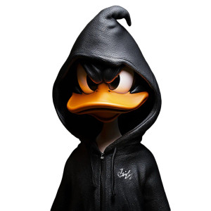 Hood Daffy Duck Vinyl Car Decal Sticker – Waterproof & UV-Resistant 8"