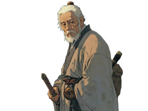 Wise Taoist Elder V2 Vinyl Car Decal Sticker – Waterproof & UV-Resistant 8"