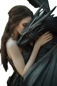 Brunette Hugs Dragon Vinyl Car Decal Sticker – Waterproof & UV-Resistant 8"