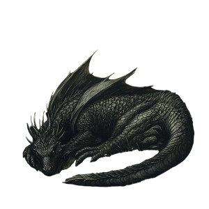 Sleeping Black Dragon V2 Vinyl Car Decal Sticker – Waterproof & UV-Resistant 8"