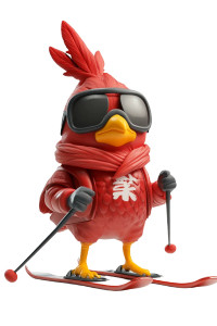 Red Skiing Phoenix Vinyl Car Decal Sticker – Waterproof & UV-Resistant 8"