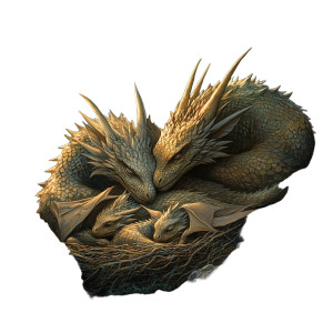 Sleeping Dragon Family Vinyl Car Decal Sticker – Waterproof & UV-Resistant 8"