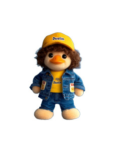 Dustin Duck Plush Vinyl Car Decal Sticker – Waterproof & UV-Resistant 8"