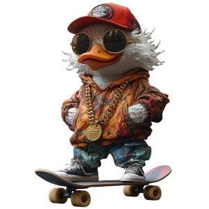 Skateboarding Duck Vinyl Car Decal Sticker – Waterproof & UV-Resistant 8"
