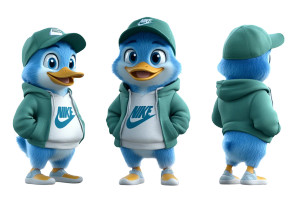 Blue Duck Character Vinyl Car Decal Sticker – Waterproof & UV-Resistant 8"