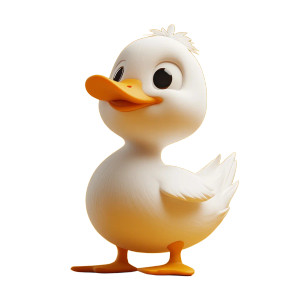 2D Duck Mascot Vinyl Car Decal Sticker – Waterproof & UV-Resistant 8"