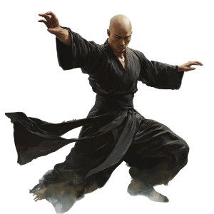 Chinese D&D Monk Vinyl Car Decal Sticker – Waterproof & UV-Resistant 8"