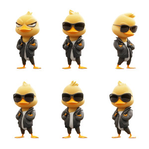 Cool Duck Emoji Vinyl Car Decal Sticker – Waterproof & UV-Resistant 8"