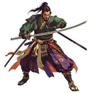 Dual Wielding Samurai Vinyl Car Decal Sticker – Waterproof & UV-Resistant 8" Dual Wielding Samurai Vinyl Car Decal Sticker – Waterproof & UV-Resistant 8"