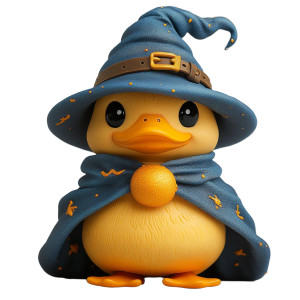 Wizard Duck Toy Vinyl Car Decal Sticker – Waterproof & UV-Resistant 8"