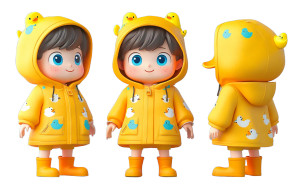 Chibi Raincoat Boy Vinyl Car Decal Sticker – Waterproof & UV-Resistant 8"