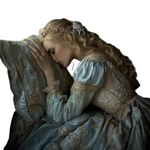 Sleeping Medieval Beauty Vinyl Car Decal Sticker – Waterproof & UV-Resistant 8"