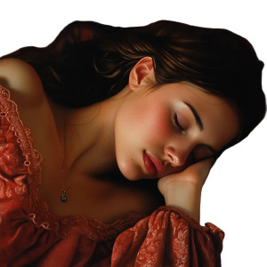 Sleeping Brunette Vinyl Car Decal Sticker – Waterproof & UV-Resistant 8"