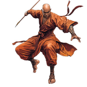 Dynamic Shaolin Monk Vinyl Car Decal Sticker – Waterproof & UV-Resistant 8"
