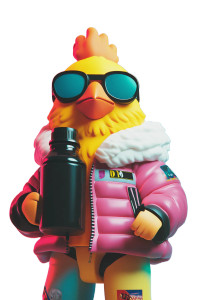 Playmobil Chicken Portrait Vinyl Car Decal Sticker – Waterproof & UV-Resistant 8"