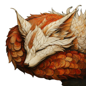 Dragon-Fox Sleeping Vinyl Car Decal Sticker – Waterproof & UV-Resistant 8" Dragon-Fox Sleeping Vinyl Car Decal Sticker – Waterproof & UV-Resistant 8"