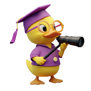Graduating Duck Astronomer Vinyl Car Decal Sticker – Waterproof & UV-Resistant 8"