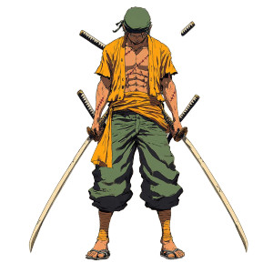 Teen Zoro Drawing Vinyl Car Decal Sticker – Waterproof & UV-Resistant 8"