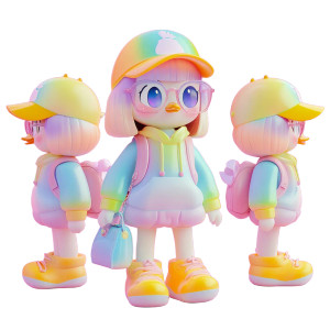 Pop Mart Girl Ip Vinyl Car Decal Sticker – Waterproof & UV-Resistant 8"