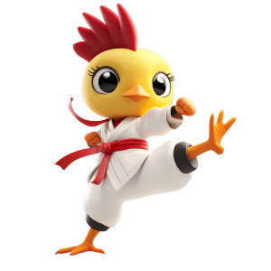 Flying Kick Chicken Vinyl Car Decal Sticker – Waterproof & UV-Resistant 8"