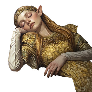 Sleeping Elf Lady Vinyl Car Decal Sticker – Waterproof & UV-Resistant 8"