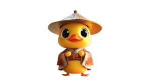 Chibi Kung Fu Duck Vinyl Car Decal Sticker – Waterproof & UV-Resistant 8"