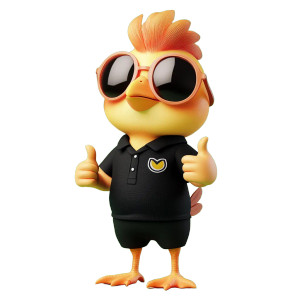 Cool Chicken Thumbs Up Vinyl Car Decal Sticker – Waterproof & UV-Resistant 8"