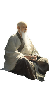 Serene Chinese Monk Vinyl Car Decal Sticker – Waterproof & UV-Resistant 8"