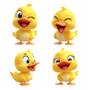 Cute Duck Poses Vinyl Car Decal Sticker – Waterproof & UV-Resistant 8"