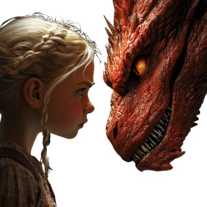 Girl Vs Dragon Vinyl Car Decal Sticker – Waterproof & UV-Resistant 8"