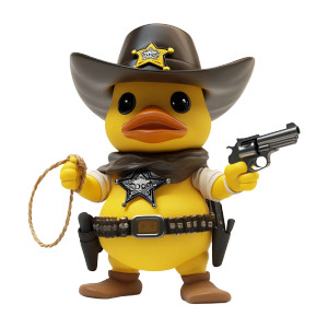 Cowboy Sheriff Duckie Vinyl Car Decal Sticker – Waterproof & UV-Resistant 8" Cowboy Sheriff Duckie Vinyl Car Decal Sticker – Waterproof & UV-Resistant 8"
