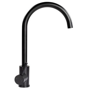 Lippert Components Flow-MaX Black Matte Kitchen Faucet | Single Lever Handle, Curved Gooseneck Spout Lippert Components Flow-MaX Black Matte Kitchen Faucet | Single Lever Handle, Curved Gooseneck Spout