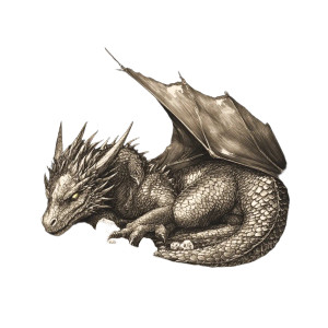 Golden Dragon Resting Vinyl Car Decal Sticker – Waterproof & UV-Resistant 8"