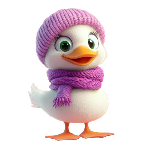 Cheerful Duck Illustration Vinyl Car Decal Sticker – Waterproof & UV-Resistant 8"