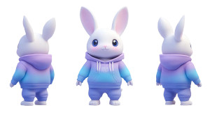 Gradient Hoodie Rabbit Vinyl Car Decal Sticker – Waterproof & UV-Resistant 8"