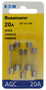 Bussman AGC Glass Tube Fuse | 20 Amp 5-Pack | Easy Install | Reliable Protection | Limited Warranty Bussman AGC Glass Tube Fuse | 20 Amp 5-Pack | Easy Install | Reliable Protection | Limited Warranty