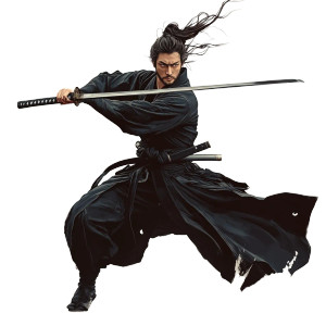 Samurai Vagabond Pose Vinyl Car Decal Sticker – Waterproof & UV-Resistant 8"