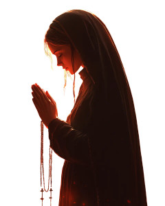 Praying Nun At Altar Vinyl Car Decal Sticker – Waterproof & UV-Resistant 8"