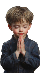 Praying Child Boy Vinyl Car Decal Sticker – Waterproof & UV-Resistant 8"