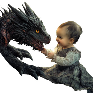 Baby With Dragon V2 Vinyl Car Decal Sticker – Waterproof & UV-Resistant 8" Baby With Dragon V2 Vinyl Car Decal Sticker – Waterproof & UV-Resistant 8"