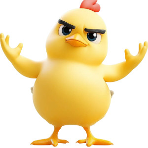 Shrugging Chicken Emoji Vinyl Car Decal Sticker – Waterproof & UV-Resistant 8"