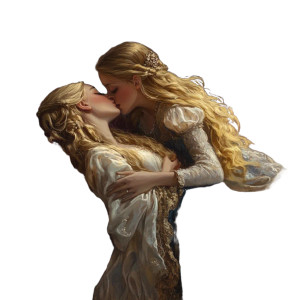 Sleeping Beauty Kiss Vinyl Car Decal Sticker – Waterproof & UV-Resistant 8"