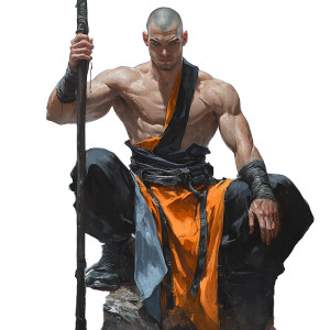 Monk With Staff Vinyl Car Decal Sticker – Waterproof & UV-Resistant 8"