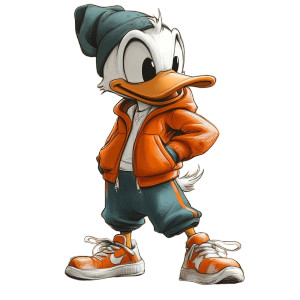 Donald Duck Athlete Vinyl Car Decal Sticker – Waterproof & UV-Resistant 8"