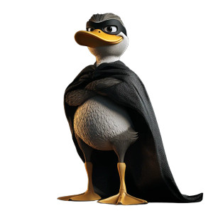 Superhero Duck Vinyl Car Decal Sticker – Waterproof & UV-Resistant 8"